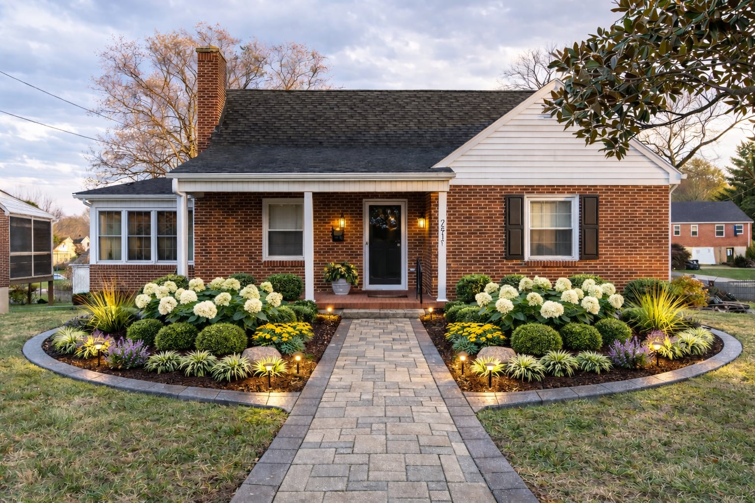 Home with a full landscape concept