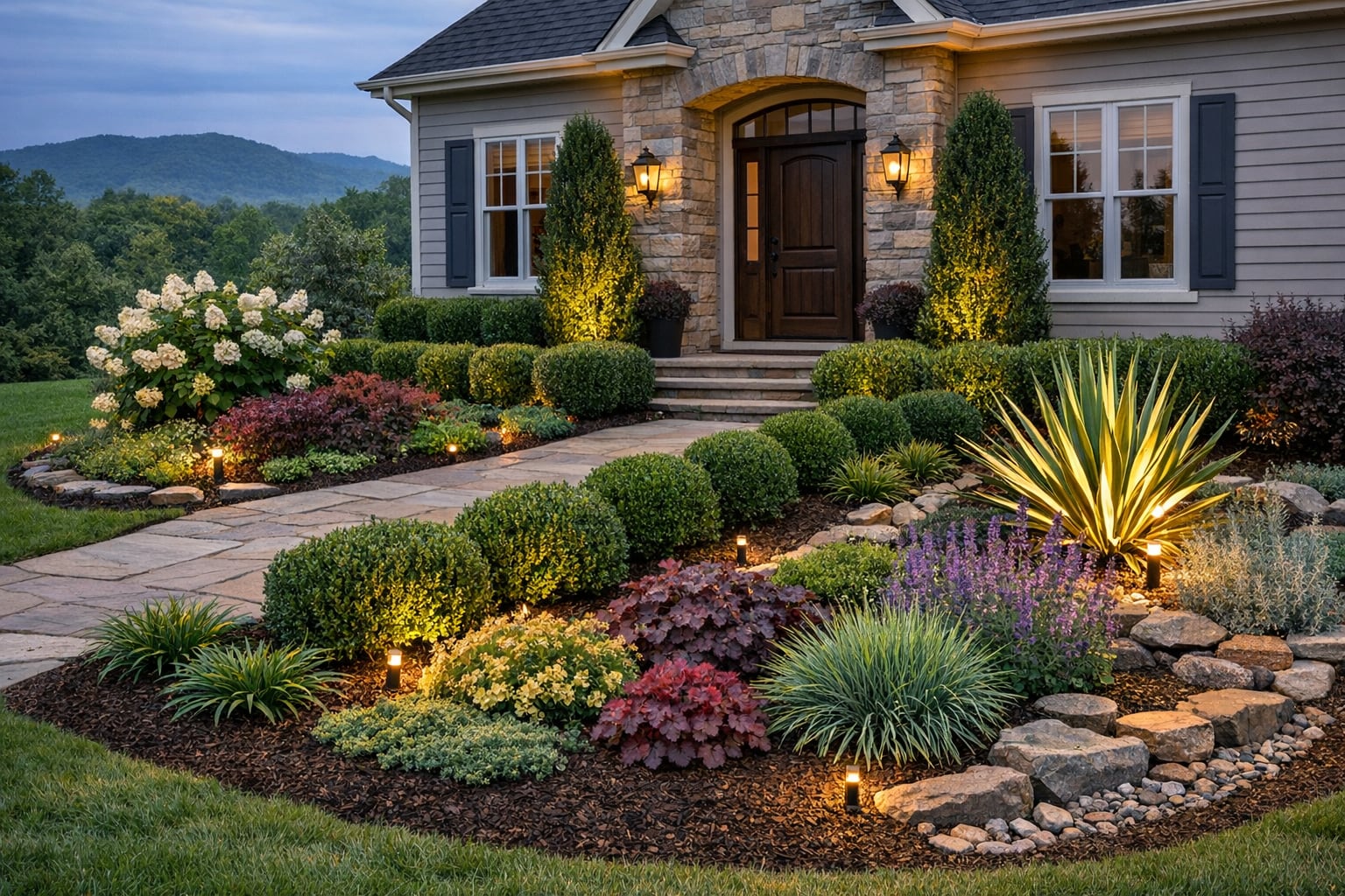 Home with the proposed landscape concept